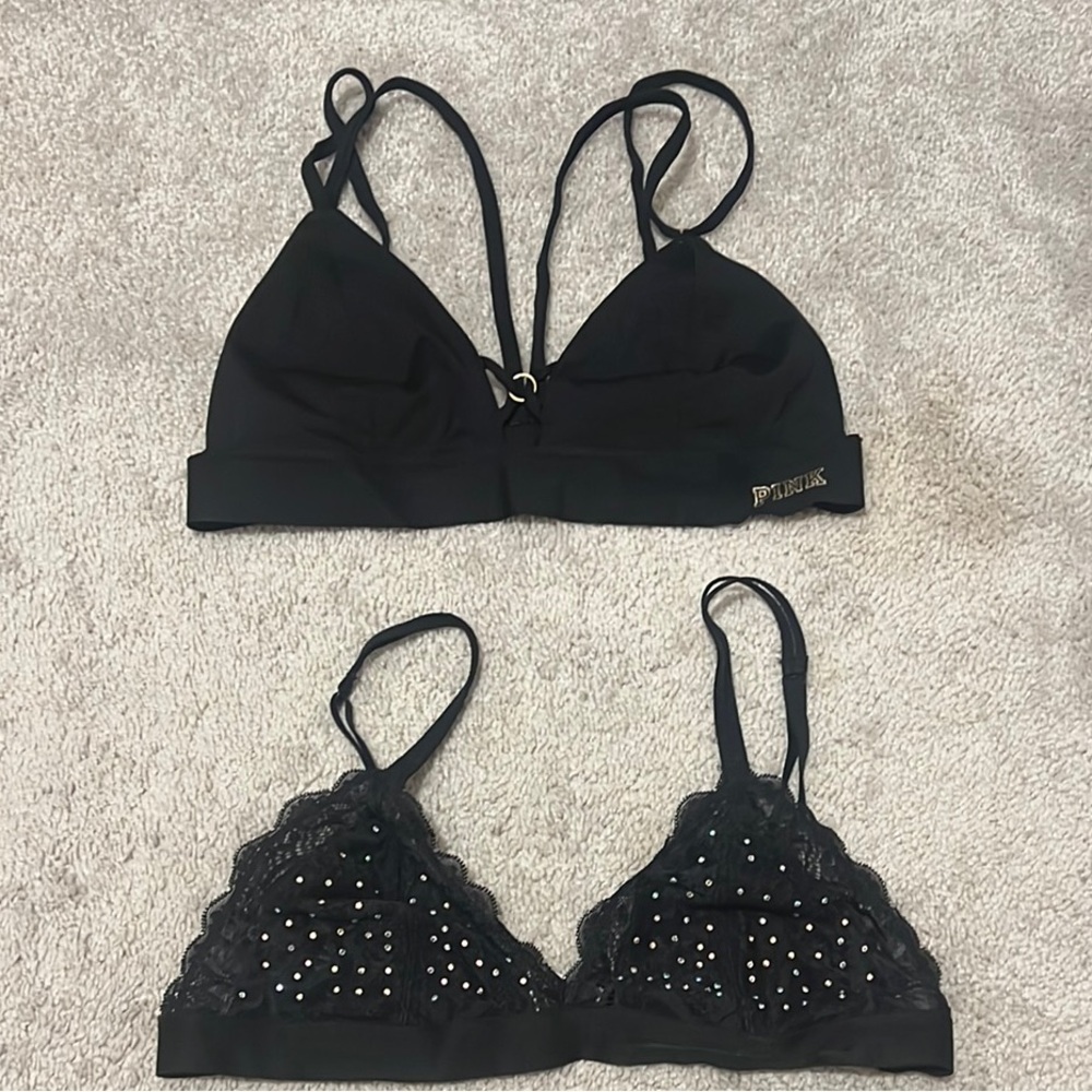 Victoria's Secret Black Lace Sparkle Bra
